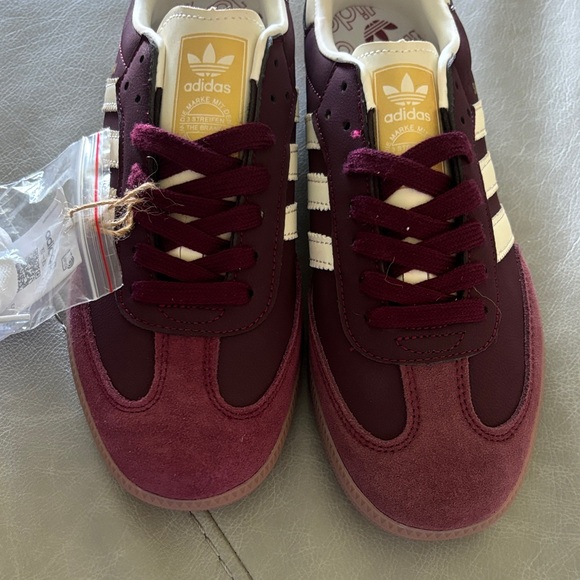 adidas Samba Maroon and White Women's Shoes - Picture 7 of 8